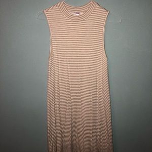Tan and Cream Striped Dress